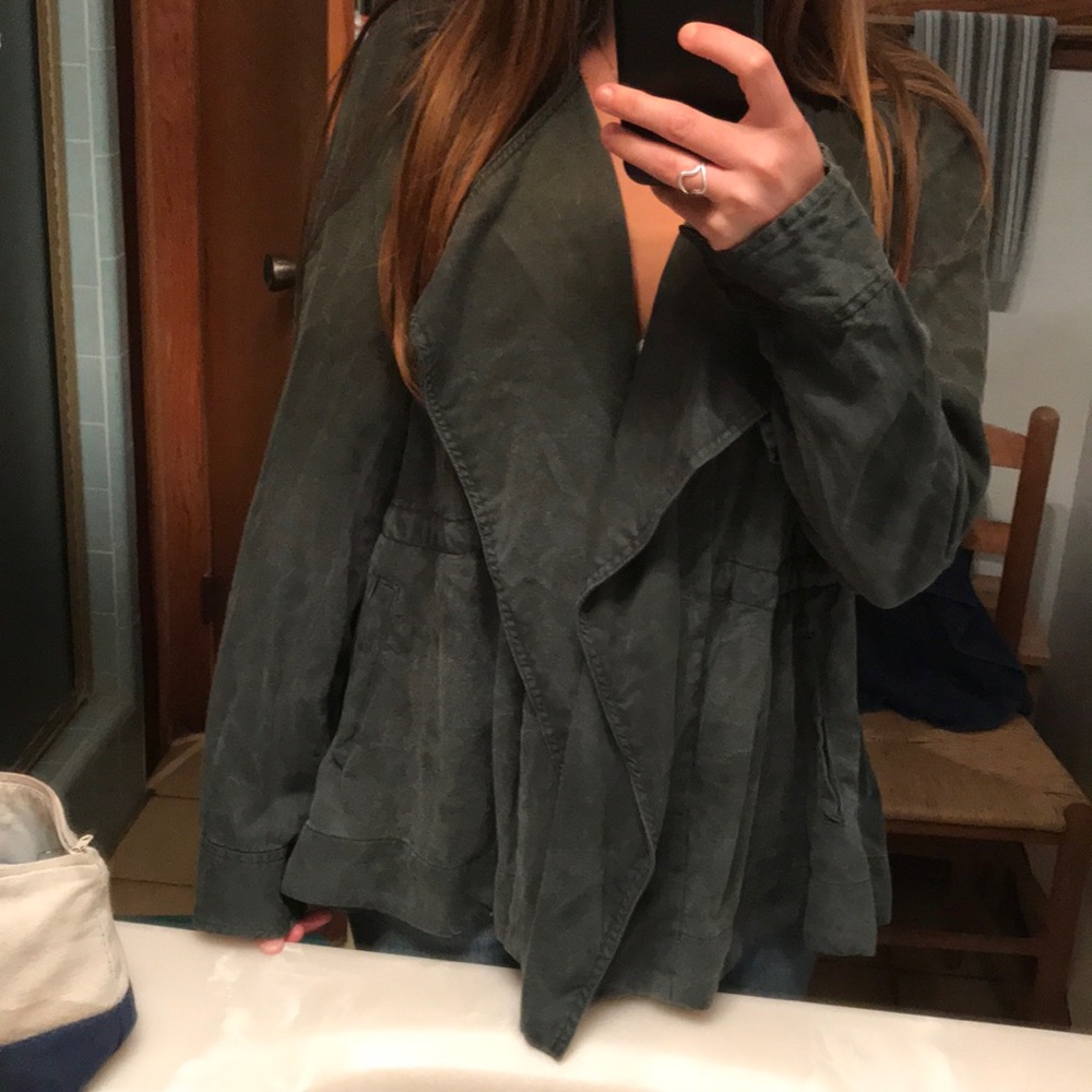 Army green flowy jacket